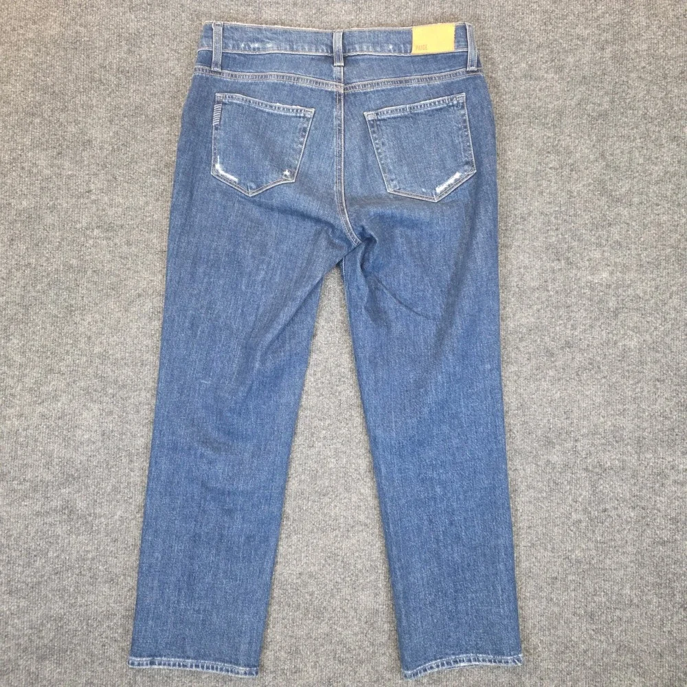 Paige Noella Maternity Jeans Womens 30W X 26L Blue Straight Leg‎ Elastic Stretch